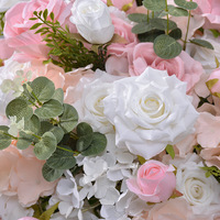 Boule de fleurs de mariage de qualité supérieure, série rose et blanche, pour la décoration de la scène de mariage et de la table centrale