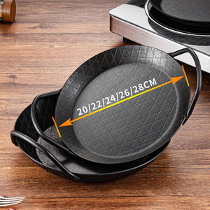 Poêle à frire de 20-26 cm en fonte pour la cuisine domestique, poêle à <span class=keywords><strong>paella</strong></span>, pot à fruits de mer avec double anse - Product Image 2