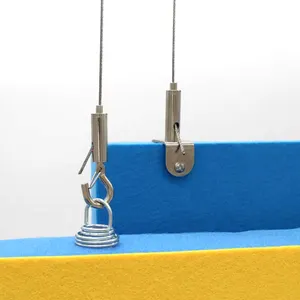 Kit de suspensão de cabo de aço/aço inoxidável para suspensão de teto em cobre com suporte de braçadeira de parafuso de impasse