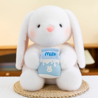 Peluche Lapin Personnalisé Tenant une Fleur avec Rembourrage en Coton PP, Animal en Peluche Confortable pour Enfants, Anti-Stress