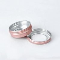 Pot rond en aluminium or rose de 40 ml avec couvercle transparent, boîte de rangement pour crème pour le visage, boîte en métal