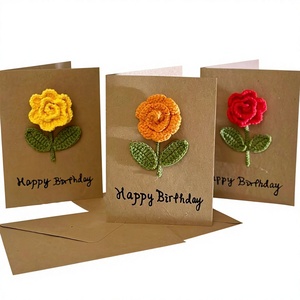 Tarjetas de Felicitación de Crochet - Kits de Materiales DIY para Tarjetas de Cumpleaños, Rosas y Bodas |   Producto transfronterizo para los más vendidos - Product Image 1