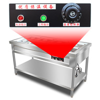 Chauffe-plats électrique commercial, table à vapeur en acier inoxydable à 4 bacs, serveur de buffet pour cuisine et restaurant