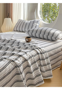 Parure de draps <span class=keywords><strong>en</strong></span> <span class=keywords><strong>percale</strong></span> 100 % coton biologique, soie naturelle, poches profondes, taille King, avec taies d'oreiller et <span class=keywords><strong>drap</strong></span>-housse rayé - Product Image 5