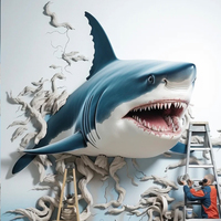 Modèle de requin personnalisé artisanat en résine installation de sculpture en fibre de verre et fibre pour l'affichage de la vie marine d'aquarium