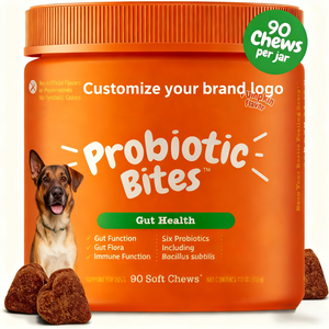 Integratori Probiotici in Morbide Compresse per Cani e Gatti OEM/ODM, Etichetta Privata, Supporto per la Salute Intestinale, Digestione e Sistema Immunitario con Pesce - Product Image 1