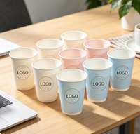 Gobelets en papier kraft à double paroi imprimés sur mesure avec couvercles - Gobelets à café recyclables isolés pour boissons chaudes, logo et diamètre personnalisés