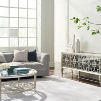 Table basse de luxe moderne en bois massif, écologique, modulaire, réglable en hauteur, avec incrustation en feuille d'or, sculptée à la main, pour salon
