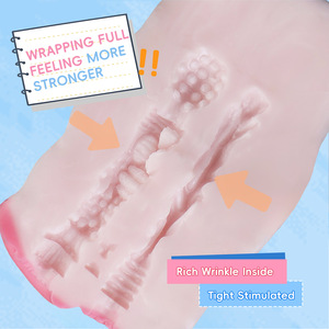 Siliconen Roze Dildo Handleiding Masturbator Zachte Dual Channel Volwassen Seks Gebruik Echte Vaginale Pop Voor Mannen - Product Image 4