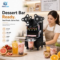 Mesin Penyegel Gelas Otomatis 90/95mm Komersial untuk Bubble Tea Boba Milk Tea, Penyegel Gelas 300-500 Gelas/Jam dengan Sensor Mata Elektronik