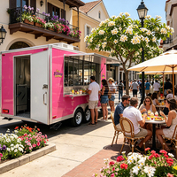 Retro mobiele foodtrucks, volledig uitgerust voor crêpes, desserts, ijs en andere lekkere hapjes.  Leuke foodkar voor zakelijk gebruik.