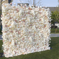 GOG084 Salle de réception Ronde Décoration florale Champagne Printemps Rideau en soie Rouleau Fleur Mur Or Evénement de mariage extérieur
