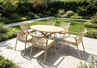 Ensemble de table et chaises de jardin en métal moderne avec cordage, pour hôtel et extérieur, fourni directement par l'usine