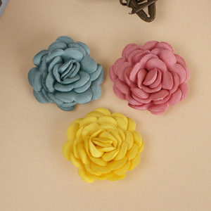 Flor de tela de camelia de 3 cm, hecha a mano, para manualidades, suministros para ropa, zapatos, sombreros, accesorios decorativos - Product Image 2