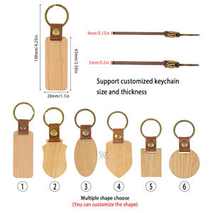 Nouveau produit personnalisé bricolage Laser gravé bois porte-clés Laser porte-clés motif personnalisé Logo en bois métal porte-clés - Product Image 3