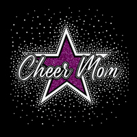 Transfert thermique en strass AB Crystal Cheer Mom, motif de transfert thermique en paillettes violettes pour chemises