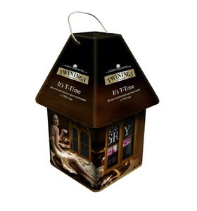 Caja de Metal para Té o Chocolate con Diseño de Linterna, con Recortes y Uso Secundario como Portavelas Metálico - Product Image 2