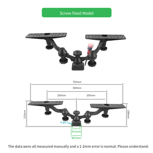 VINMounts Dual-Arm Fish Finder Mount, Dual Display <b>Bracket</b>, Heavy-Duty Aluminum Kayak Mount, Fits Two 12" Units - Product Image 3