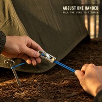 Tendeur universel pour ligne de tente, en métal, à verrouillage rapide, avec crochet et cordon en nylon réfléchissant, pour camping, auvent, bâche, auvent de jardin