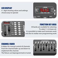 Contrôleur de lumière portable DMX512 192 canaux avec 8 faders pour DJ, fête, bar, discothèque, éclairage de scène, charge maximale 15W