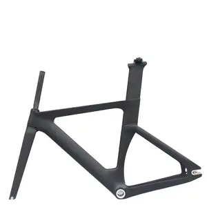 Aero Frameset Sepeda Aero Karbon 700C, Set Rangka Sepeda Balap Karbon Tetap Ukuran 49/51/54Cm, Gir Tetap untuk Sepeda Track BSA