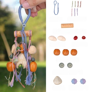 Wholesale Wood Bar Natural Fruit Shell Wind Chime <b>DIY</b> <b>Kits</b>, Multiple Color Bodhi Bead Hanging Pendant Ethnic Handicraft Souvenir - Product Image 2