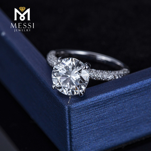 Anello Solitario Messi Gems MSR-312 in Oro Bianco 18K, Ultimo Modello Elegante per Fidanzamento Femminile, Anello con Diamante Creato in Laboratorio HPHT - Product Image 4