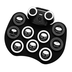 Batterie de tambours électroniques portable enroulable avec lumières clignotantes, haut-parleur intégré et batterie pour la pratique et le divertissement - Product Image 5