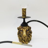 Chicha Lion Shisha créative en résine lumineuse avec lumière LED, style américain, décoration d'intérieur et cadeaux d'affaires