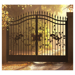 Diseño rústico hecho a mano con giros forjados lo suficientemente resistente para caminos de patio trasero puerta de hierro forjado - Product Image 1