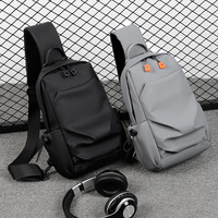 Nouveau sac de poitrine pour homme, style coréen, tendance, cool, sac bandoulière, sac de poitrine multifonctionnel, décontracté, en PU