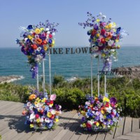Rangée de fleurs artificielles en soie réalistes ZIKE FLOWER pour décoration de scène de mariage occidentale – Qualité supérieure et économique pour la vente en gros