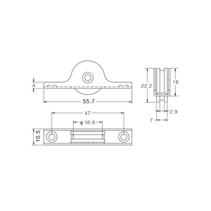 Rodillo pequeño deslizante <span class=keywords><strong>para</strong></span> armario, <span class=keywords><strong>de</strong></span> 18mm, RTD008 a Oriente Medio - Product Image 2