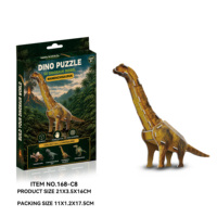 Rompecabezas de Dinosaurios Realistas HTL para Niños, Juego Educativo de Ensamblaje de Animales Prehistóricos, Set de Juguetes Coleccionables