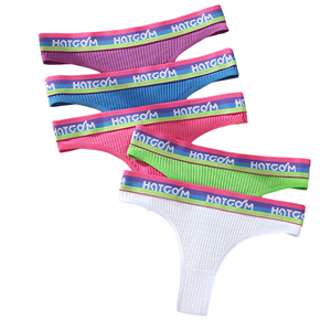 New Fashion Rib Cotton Tangas Unterwäsche für Lady Bikini Höschen Damen Atmungsaktive weiche Unterwäsche Sexy Low Waist G Sring
