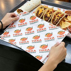 Custom Eco-Friendly Grease Proof Waterproof Recyclable Disposable PE Coated Fast Food Burger Burritos Taco Packaging <b>Papers</b> - Product Image 4