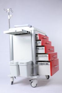 Chariot médical mobile d'<span class=keywords><strong>urgence</strong></span> pour patients, chariot d'infirmière, chariot médical en ABS pour hôpital, marque Hochey Medical - Product Image 6