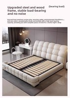 MULIGNA Lit Double King Size en Cuir Rembourré avec Rangement, Style Nordique Moderne de Luxe, Cadre Complet pour Chambre à Coucher