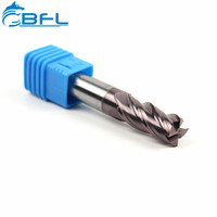 Fresa de carburo BFL de 4 filos, fresa plana HRC55, herramienta de corte para fresado