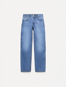 Jeans de Pierna Recta Mango, Cintura Media, Lavado Claro, Corte Regular, Largura Completa, Estilo Casual de Primavera para Mujer - Product Image 1