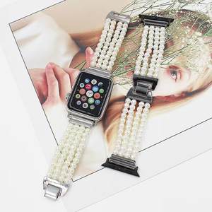 <span class=keywords><strong>Bracelet</strong></span> de perles pour <span class=keywords><strong>femme</strong></span> et fille, 38mm, 42mm, 40mm, 44mm, <span class=keywords><strong>Bracelet</strong></span> de montre en perles fait à la main - Product Image 2