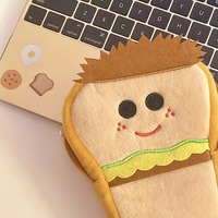 Hamburger personnalisé en peluche papeterie dessin animé mignon pain porte-crayon pour adolescentes et sac à cosmétiques style mascotte faisable