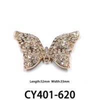 Boucles de chaussures plaquées or, breloques en émail papillon, ours, nœud, fleur, strass, tête de lapin