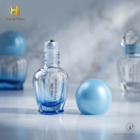 Flacon roll-on en verre vide personnalisé de 5 ml, 6 ml, 8 ml, 10 ml, rond, transparent, ambré, noir, bleu, pour mini-parfum ou huile essentielle