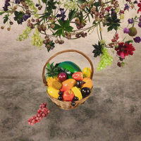 Nieuwe design zilveren druiven appel sinaasappel kunstmatige fruit groenten 8cm Halloween Kerst huisdecoratie feestgebruik