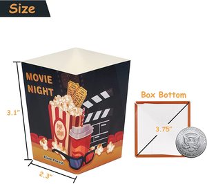 Cajas de Palomitas de Maíz Ecológicas Impresas Personalizadas para Cine - Product Image 3