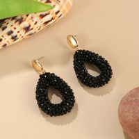 Boucles d'oreilles pendantes en forme de goutte d'eau, en cristal facetté tissé à la main, style bohème, en acier inoxydable, hypoallergéniques, pour elle