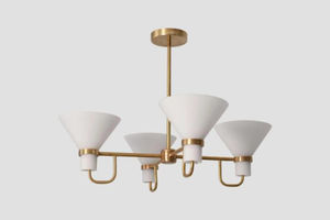 Lámpara de Techo LED Moderna de 4 Luces con Pantalla Metálica MCM, Estilo Sputnik, de Latón Hecho a Mano, para Hogar u Oficina - Product Image 5