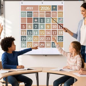 Juego de tableros de bolsillo con calendario para el aula, 120 tarjetas con información sobre el clima, las estaciones y festividades para la gestión del tiempo - Product Image 6