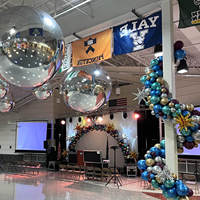 Ballon de football gonflable géant miroir hermétique avec impression de drapeau national, sphère gonflable drapeau d'équipe Coupe du Monde pour la décoration